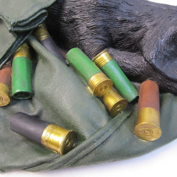 Ducks Unlimited Bradford Williams 2003 Black Lab Dog In Ammo Bag Statue 20" - Picture 4 of 15